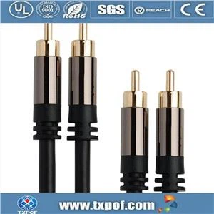 プレミアム 3.5mm Aux to 2 RCA オーディオ ケーブル
